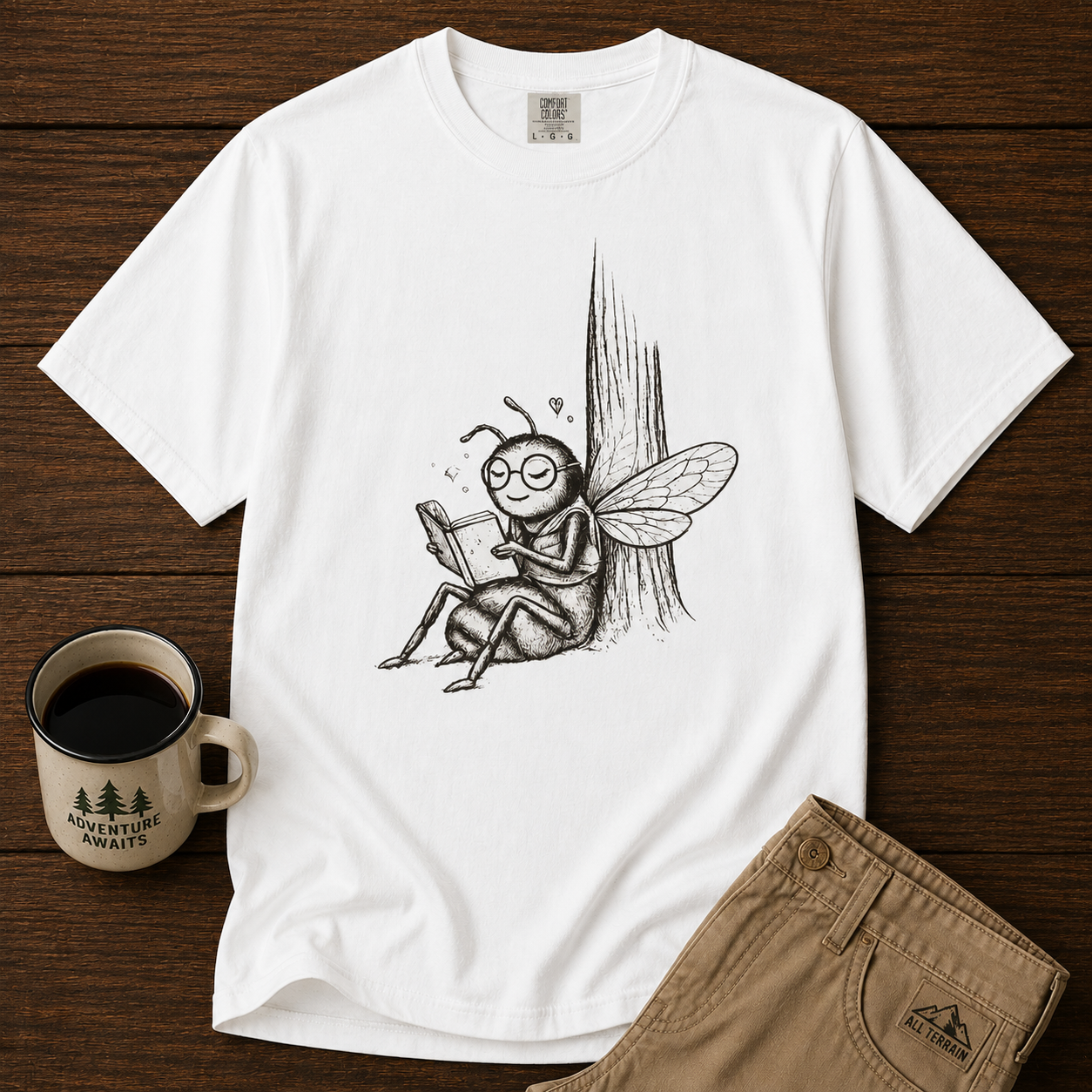 Woodland Bee Reading T-Shirt