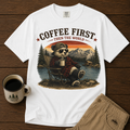 Coffee First T-Shirt — Camping Panda Graphic Tee