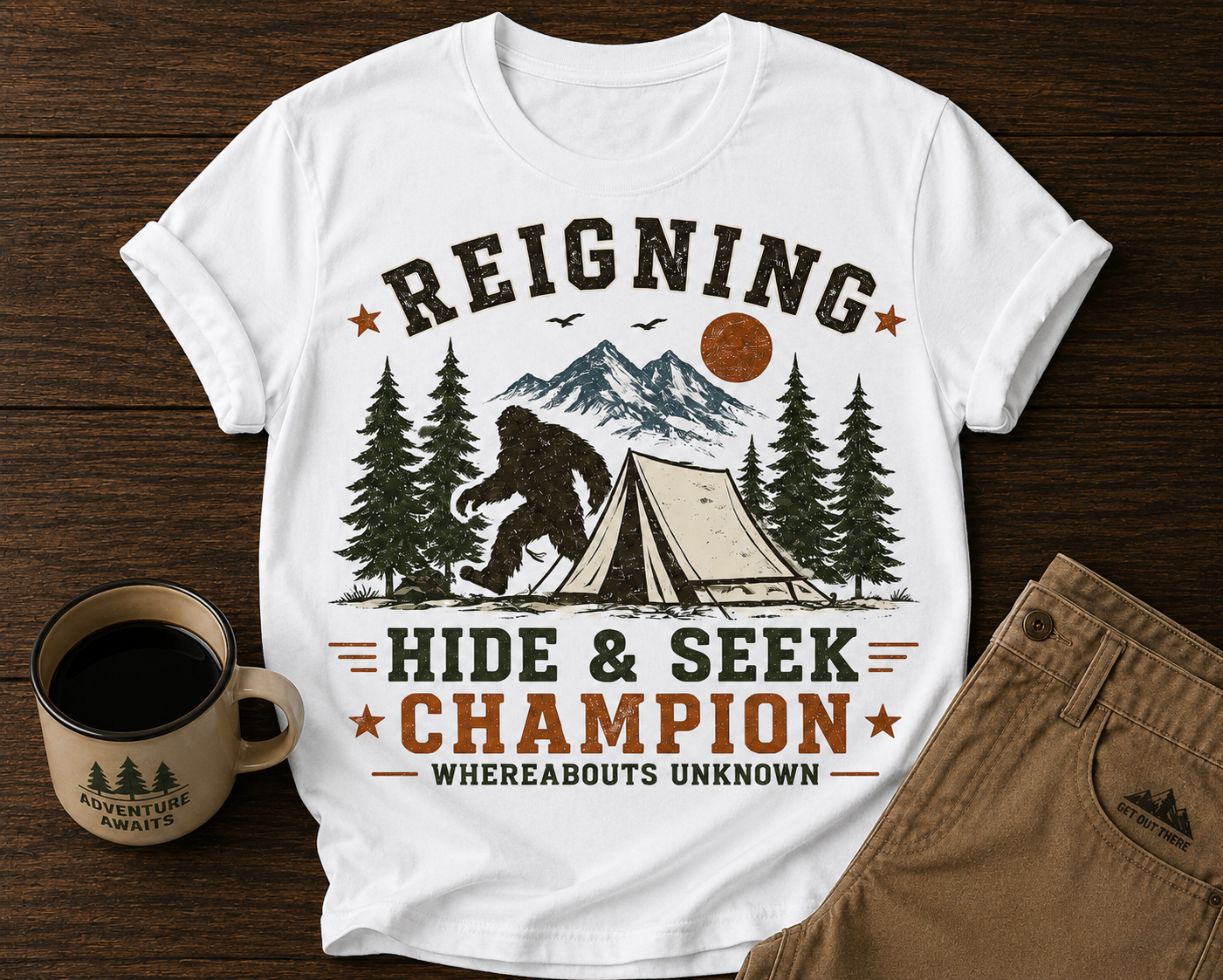 Undefeated Hide & Seek Champion Camping T-Shirt