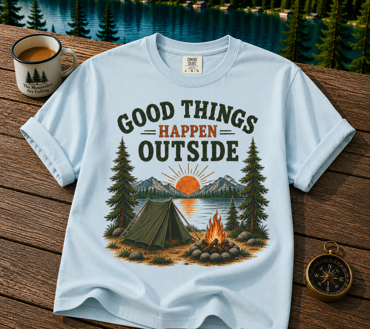 Good Things Happen Outside Camping T-Shirt