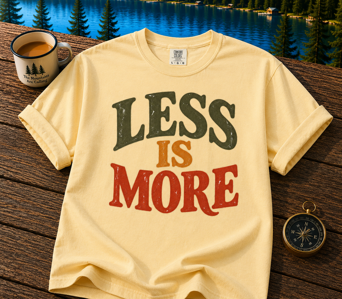 LESS IS MORE Vintage-Style Graphic T-Shirt