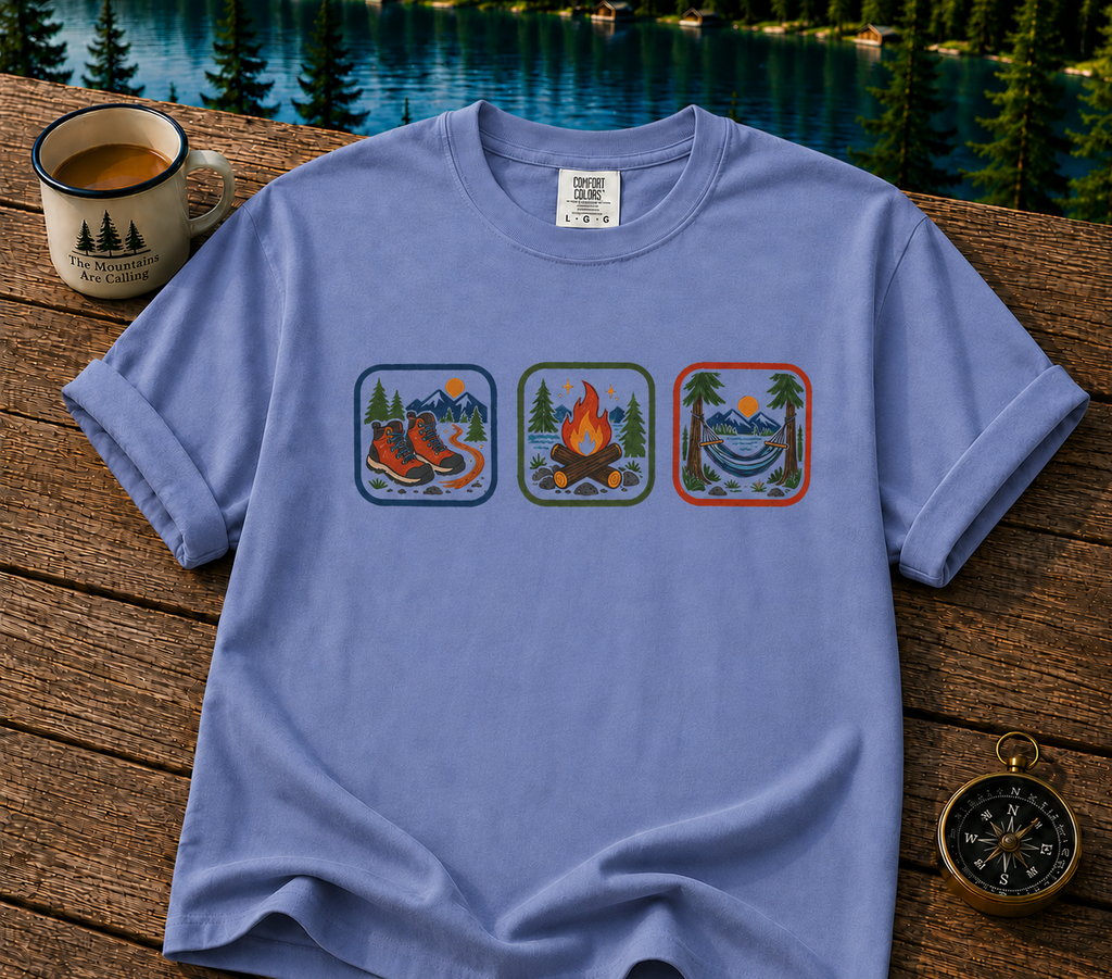 Vintage Camping Icons T-Shirt