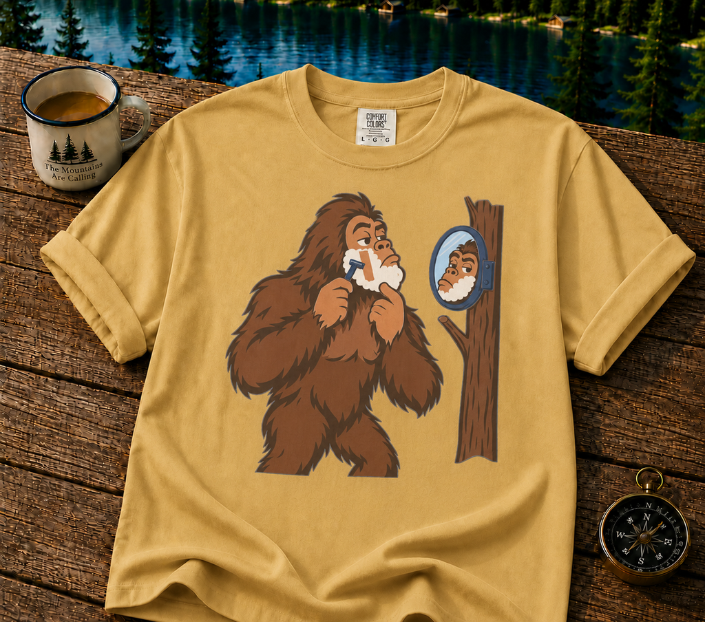 Sasquatch Mirror T-Shirt — Funny Bigfoot Reflection Graphic Tee
