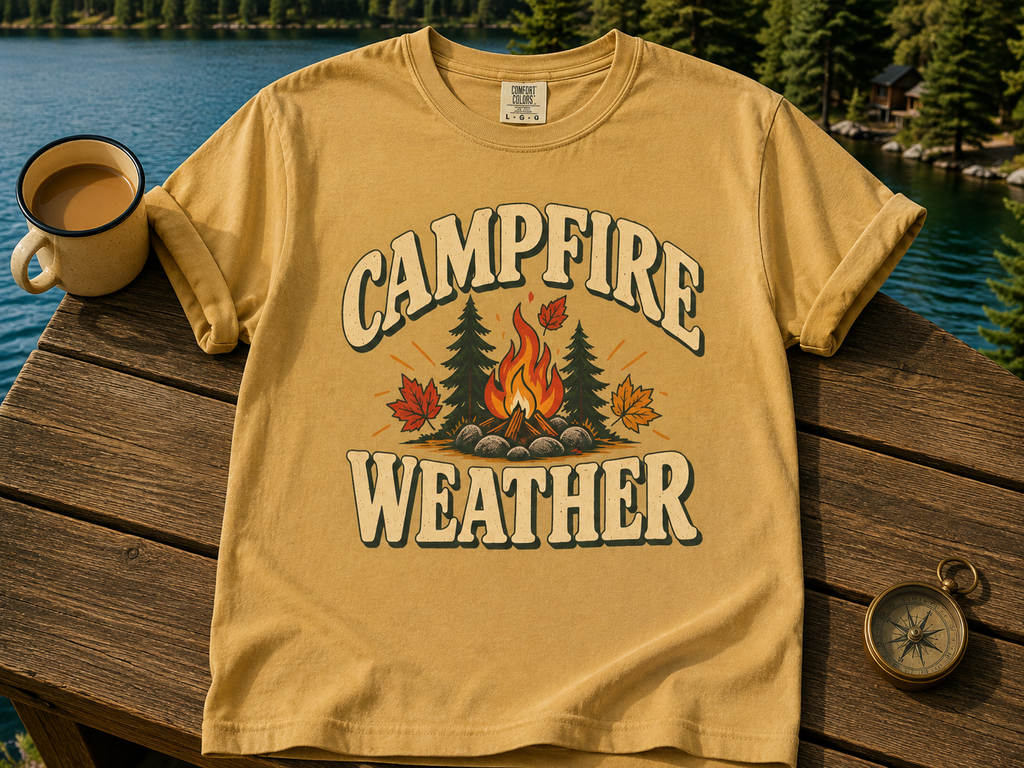 Campfire Weather T-Shirt — Retro Outdoor Camping Tee