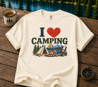I Heart Camping T-Shirt — Vintage Campsite Graphic Tee for Outdoor Lovers
