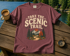 Take The Scenic Trail T-Shirt — Vintage Hiking Graphic Tee for Outdoor Lovers