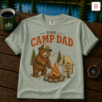 Camp Dad T-Shirt — Vintage Bear Camping Graphic Tee (Don’t Touch Fire)