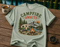 Campfire Awaits T-Shirt — Retro Camper Camping Graphic Tee