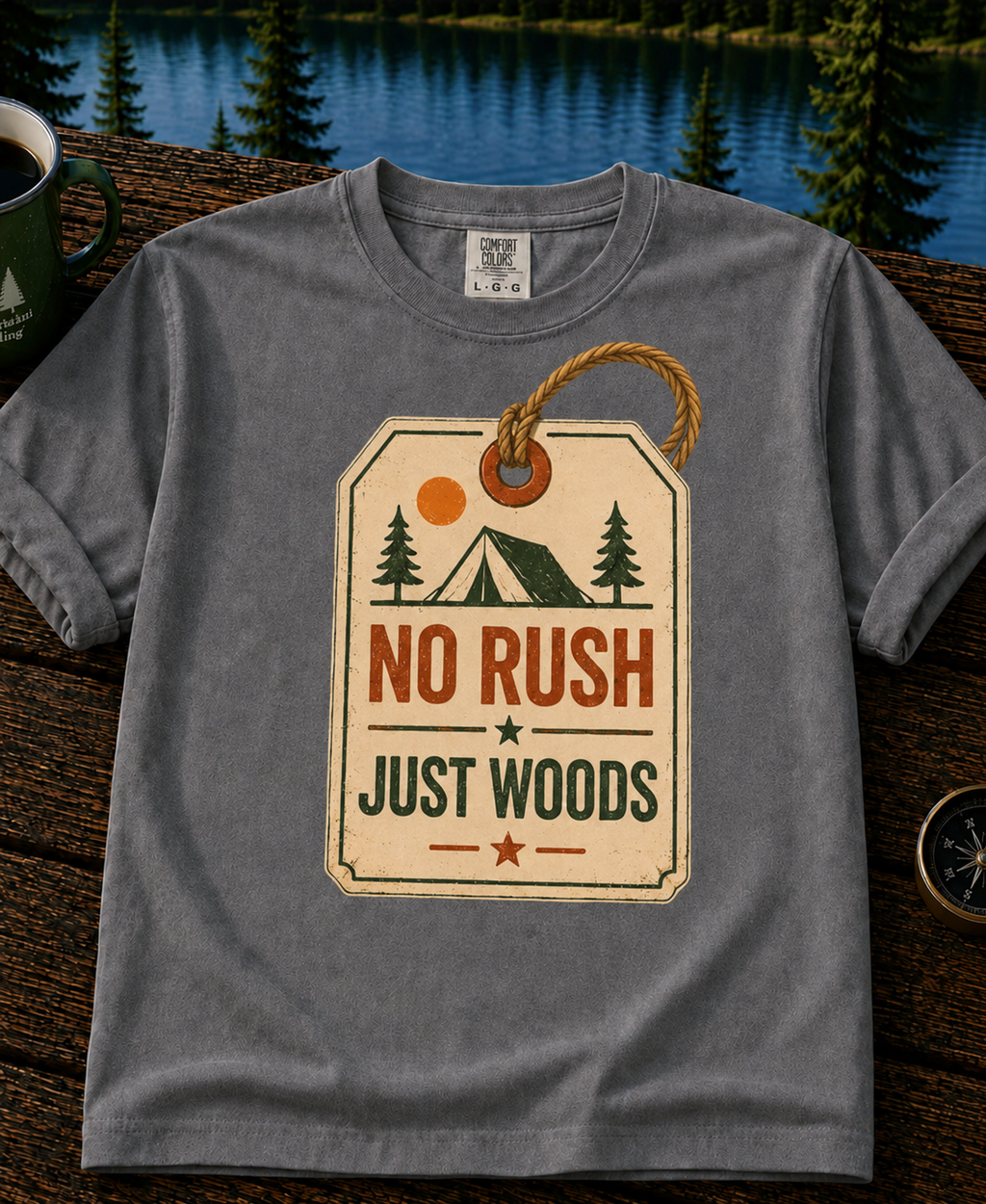Booked Solid Since Tuesday T-Shirt — Camping Tag Graphic Tee