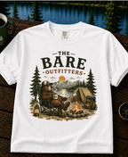 Camping Bear Graphic T-Shirt — “The Bare Outfitters” Outdoor Campfire Tee