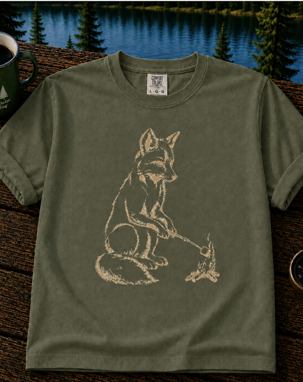 Fox Playing with Mouse T-Shirt — Woodland Animal Illustration Tee