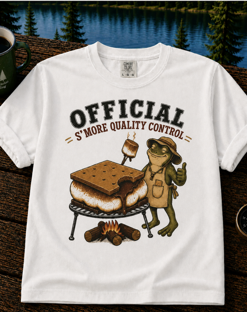 S'more Quality Control T-Shirt — Campfire Froggy Roasting S'mores Graphic