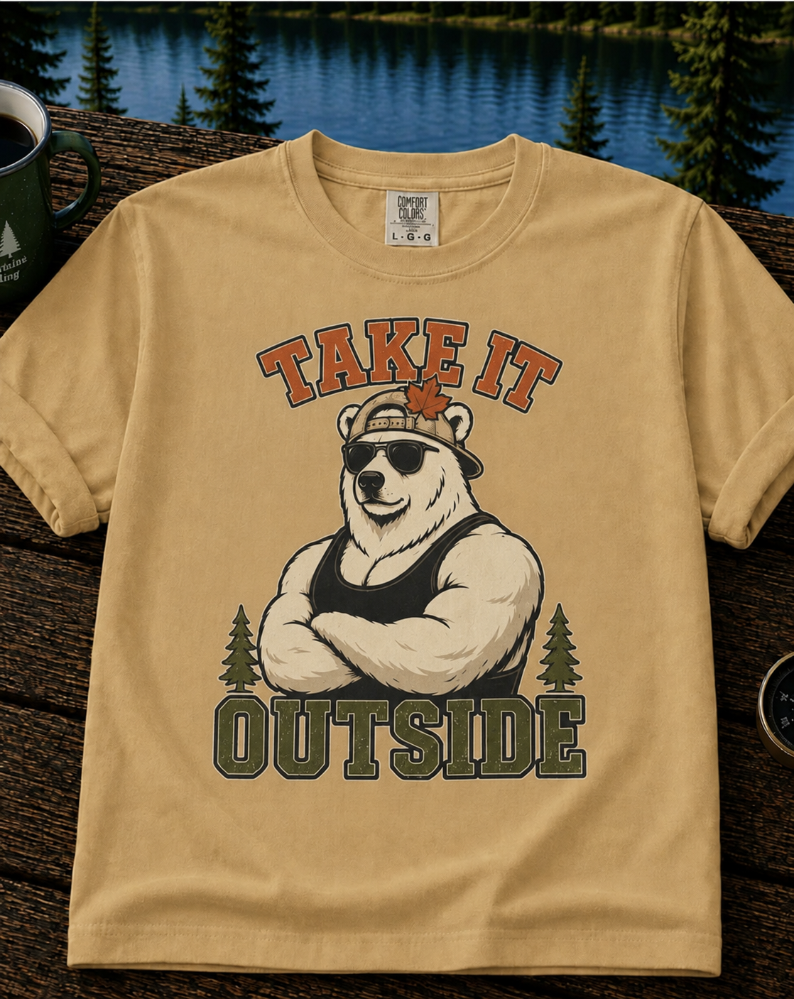 Take It Outside Bear T-Shirt — Retro Outdoor Graphic Tee