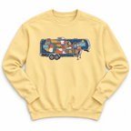 Camper Patchwork Sweatshirt — Retro Airstream Travel Crewneck