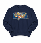Vintage Camper Sweatshirt — USA Map Trailer Graphic