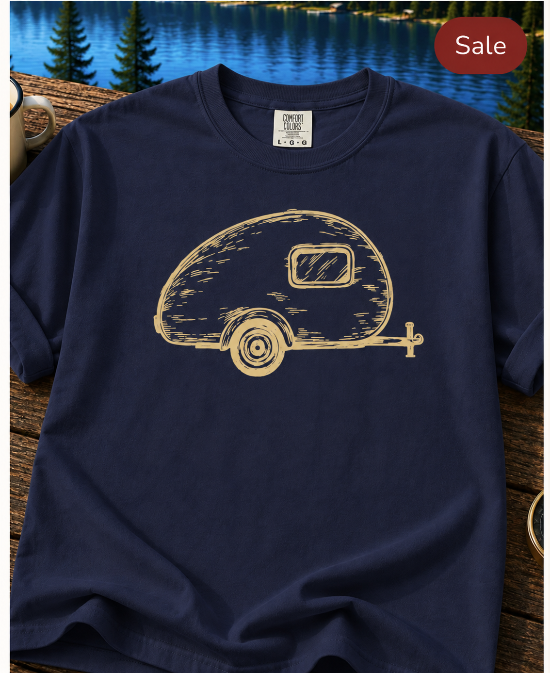 Vintage Camper T-Shirt — Retro Teardrop Trailer Design for Campers & Travelers