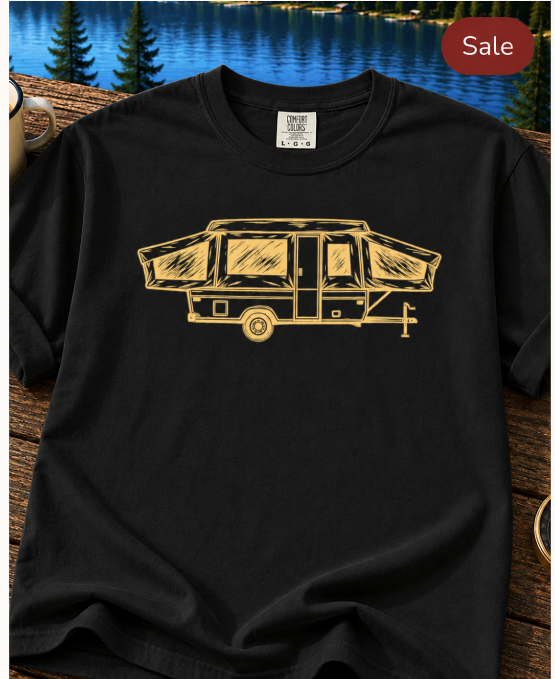 Camper Trailer T-Shirt — Retro Pop-Up Camper Graphic