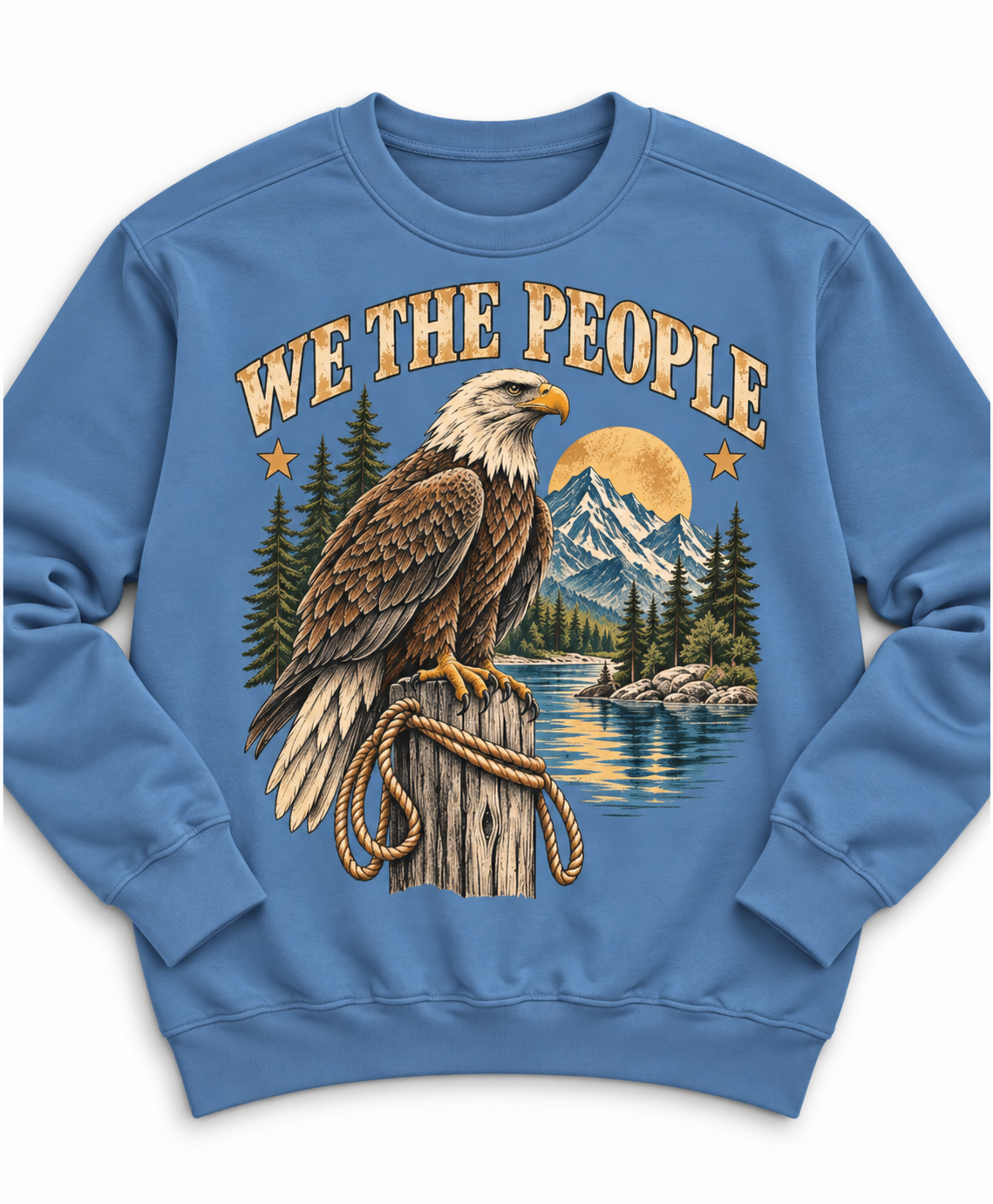 We The People Eagle Sweatshirt — Vintage Nature Graphic Crewneck