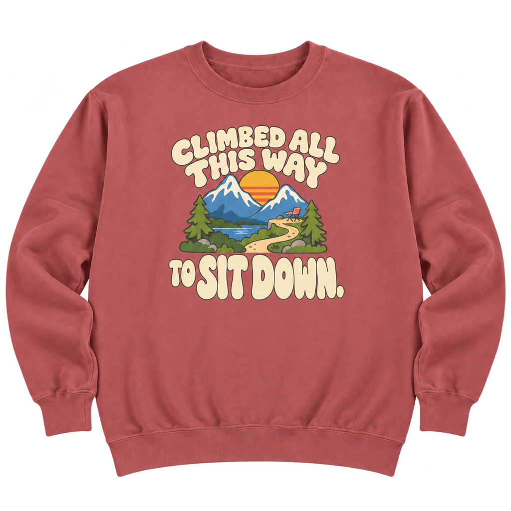 Peak Performance Optional Sweatshirt — Retro Mountain Graphic Crewneck