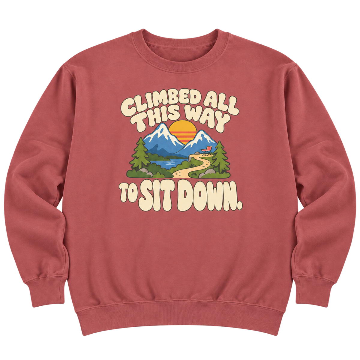 Peak Performance Optional Sweatshirt — Retro Mountain Graphic Crewneck
