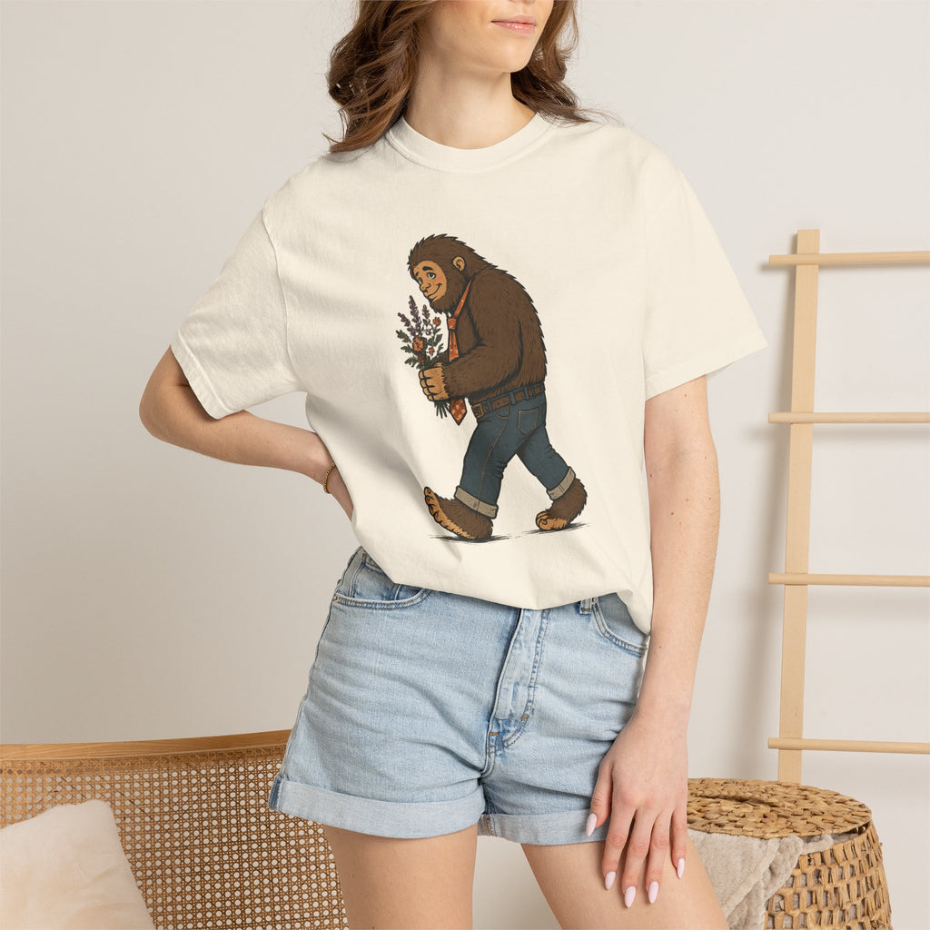 Sasquatch Bouquet T-Shirt — Cute Bigfoot Illustration Tee