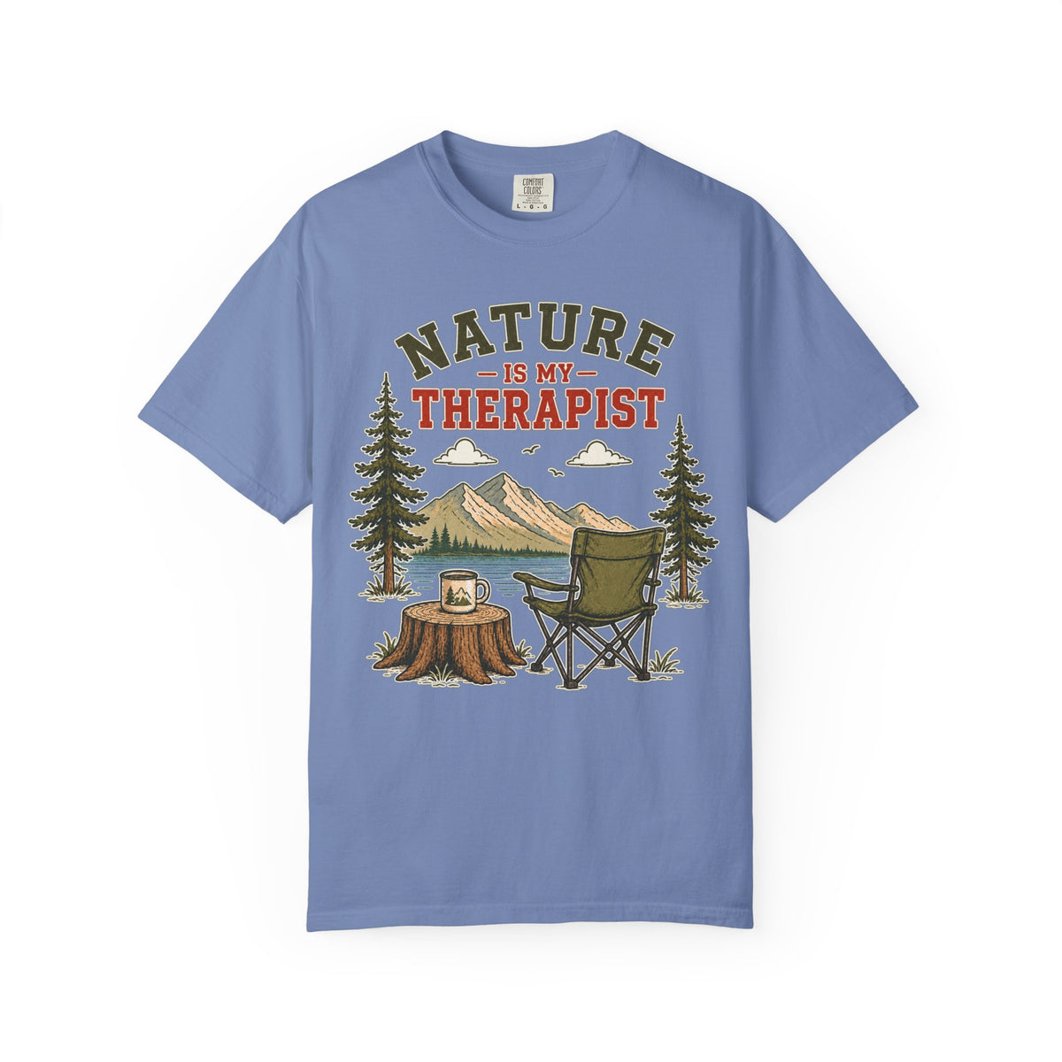 Nature Is My Therapist T-Shirt — Camping Outdoors Graphic Tee