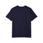 Camping T-Shirt — "Walk Around. It Builds Character." Retro Raccoon Campfire Design