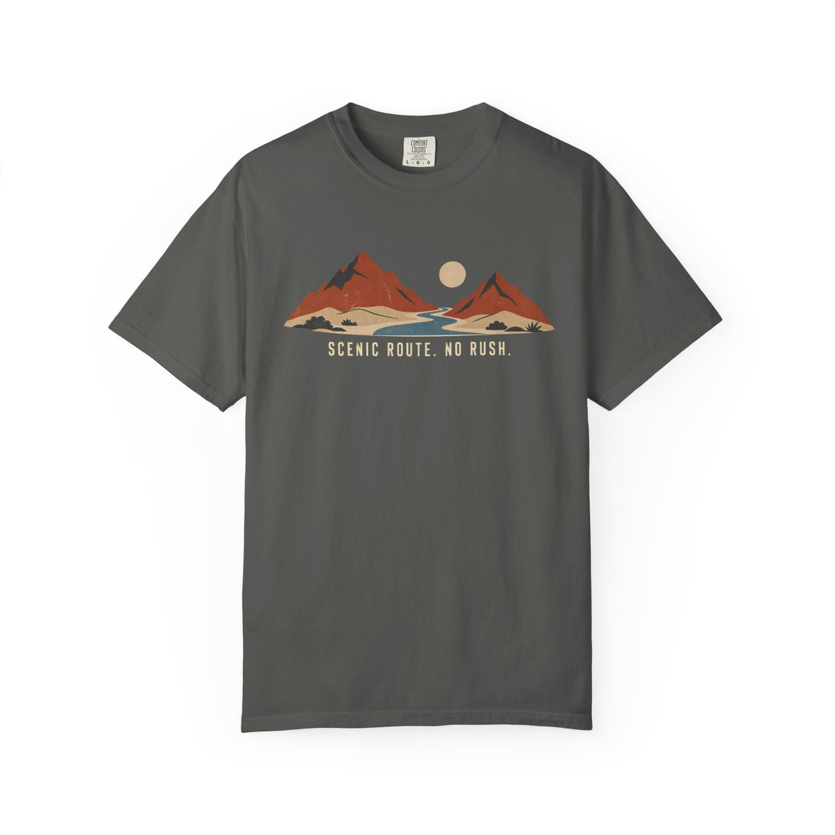 Scenic Route Mountain T-Shirt — "Scenic Route No Rush" Vintage Outdoor Tee