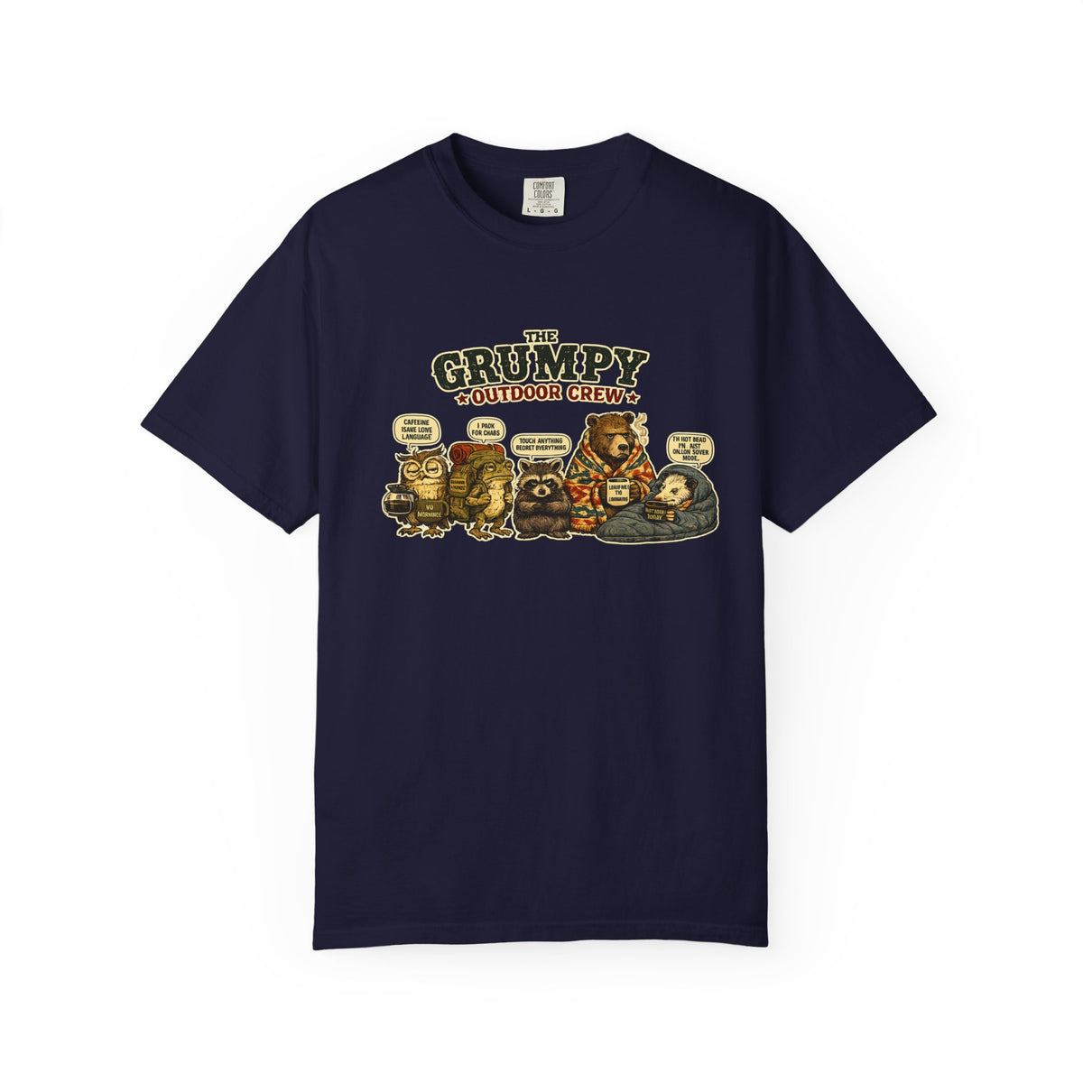 Grumpy Outdoor Crew T-Shirt — Funny Camping Graphic Tee