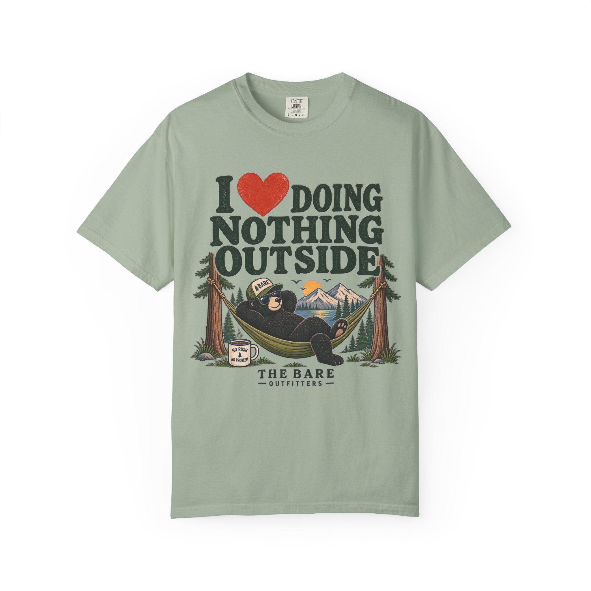 I  Doing Nothing Outside T-Shirt — Relaxed Bear Outdoors Graphic Tee