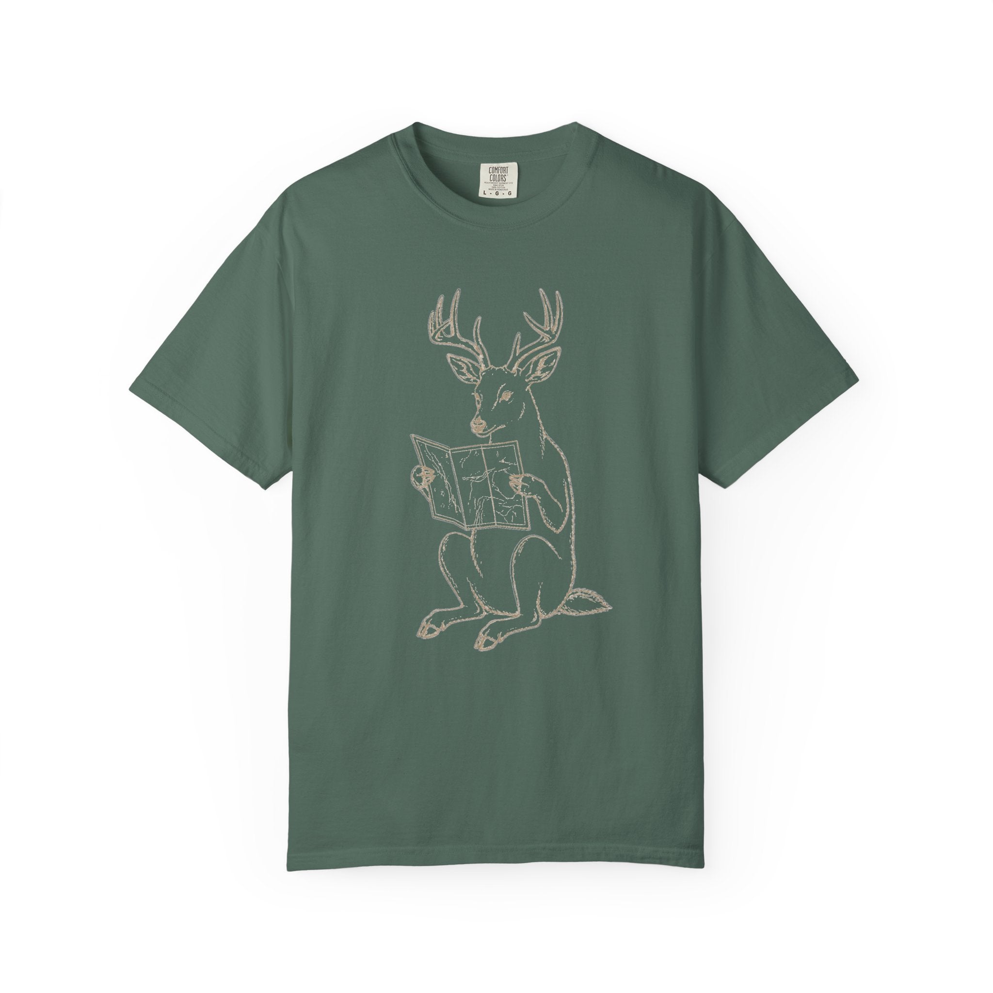 Deer Reading Graphic T-Shirt