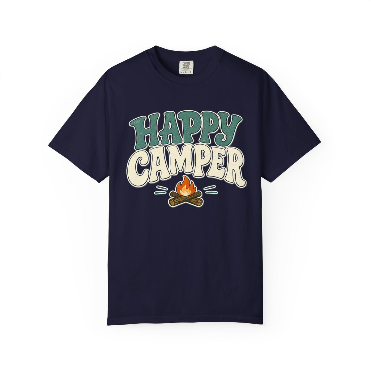Happy Camper T-Shirt — Retro Campfire Graphic Tee