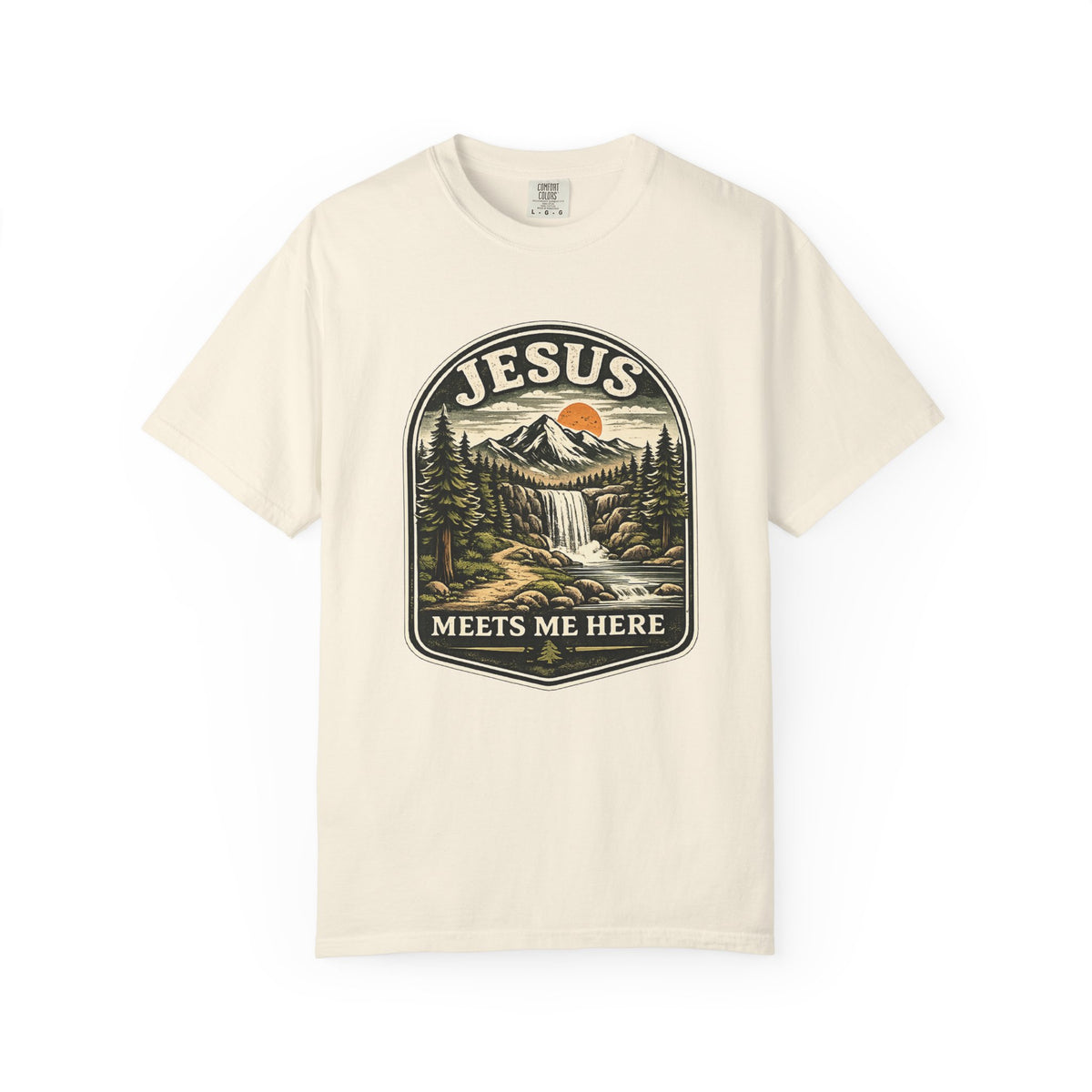 Camping Chair Nightscape T-Shirt — Mountain Moonlight Graphic Tee