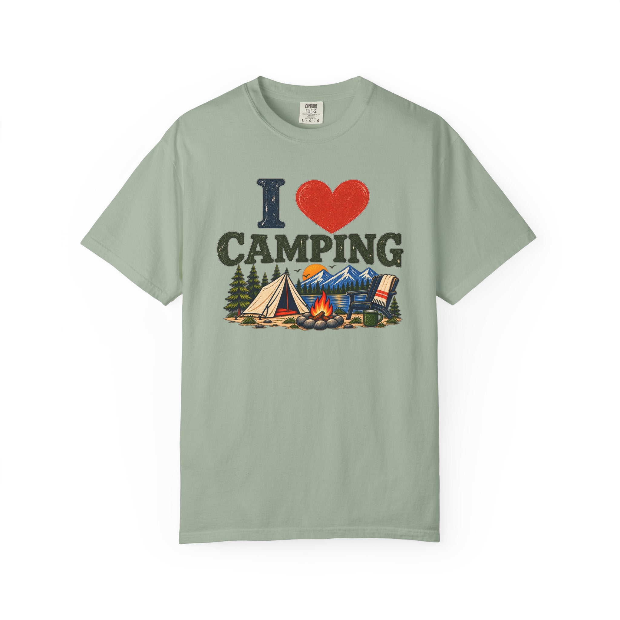 I Heart Camping T-Shirt — Vintage Campsite Graphic Tee for Outdoor Lovers