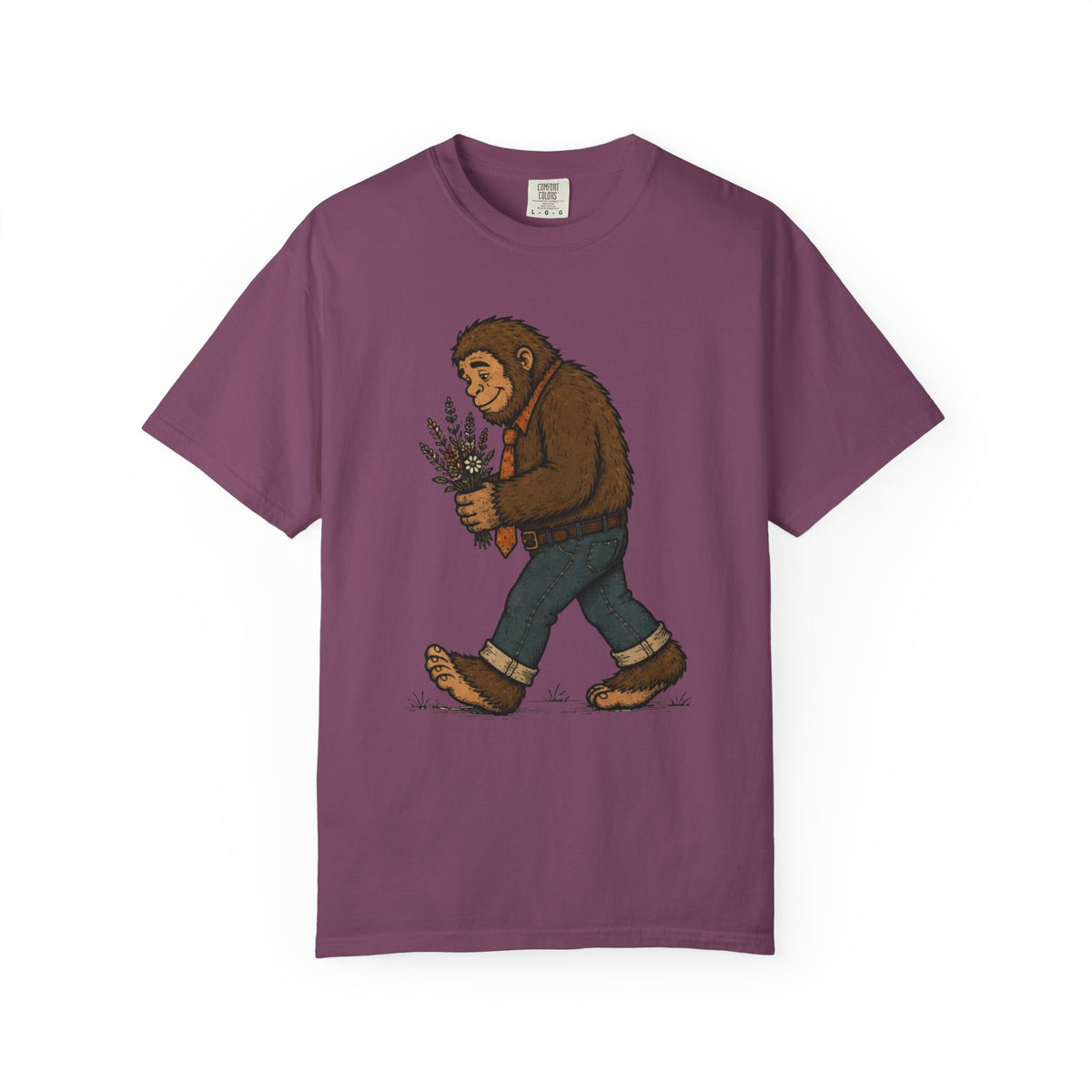 Sasquatch Bouquet T-Shirt — Cute Bigfoot Illustration Tee