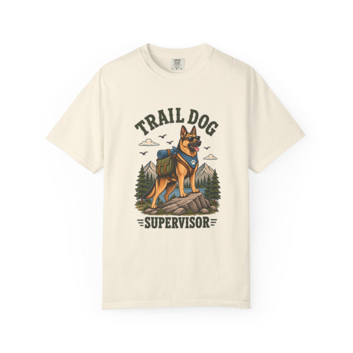 Trail Dog Supervisor T-Shirt — Hiking German Shepherd Graphic Tee