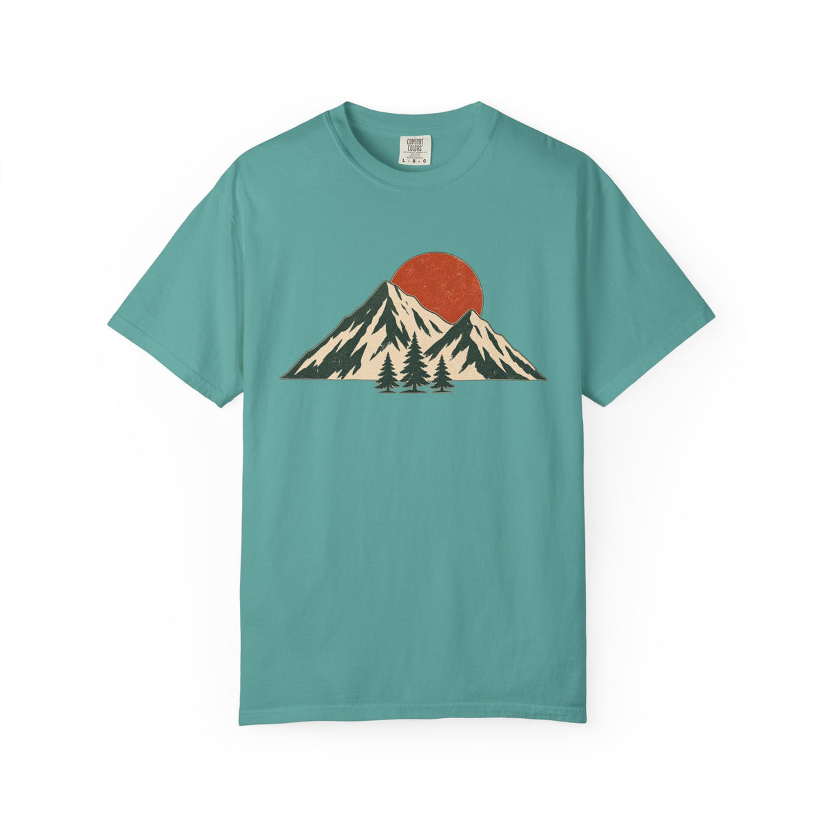 Sunset Mountain T-Shirt — Vintage Mountain & Trees Graphic Tee