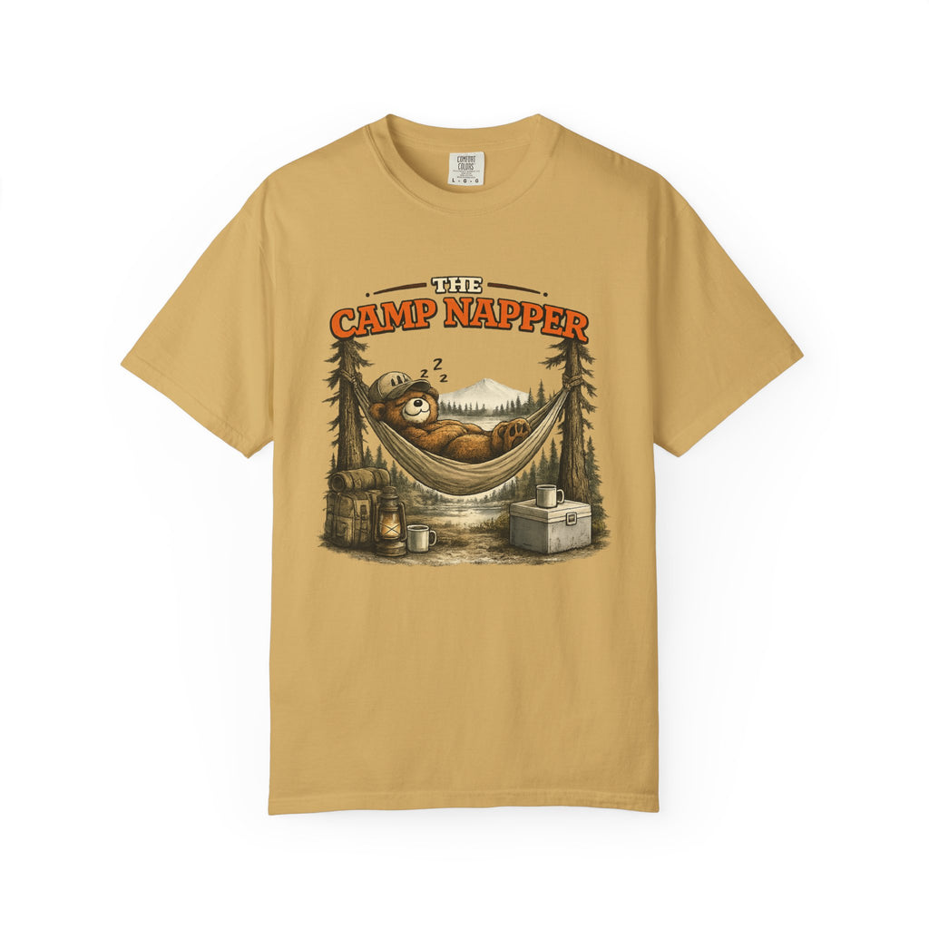 Camp Napper T-Shirt — Cute Sloth Hammock Camping Tee