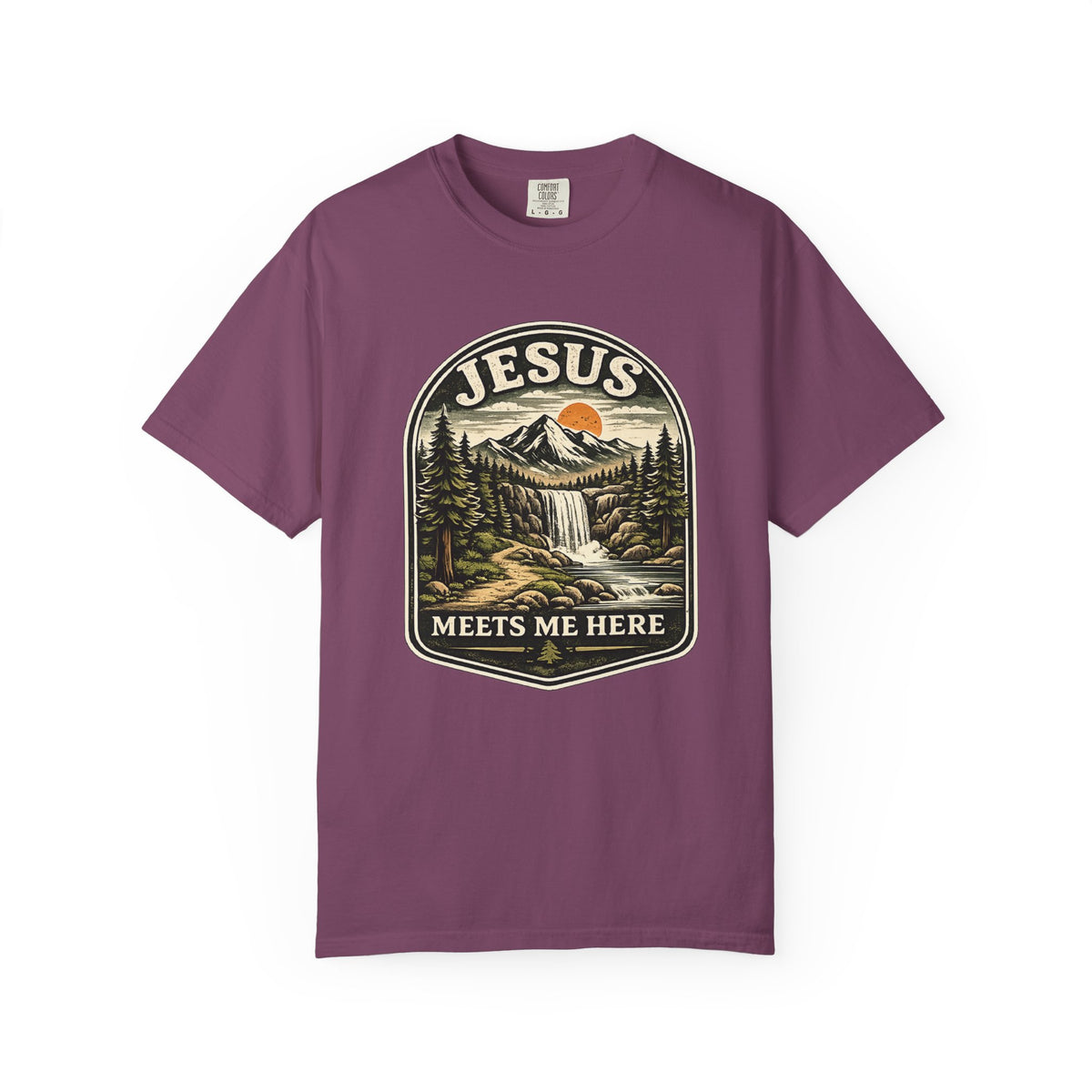 Camping Chair Nightscape T-Shirt — Mountain Moonlight Graphic Tee
