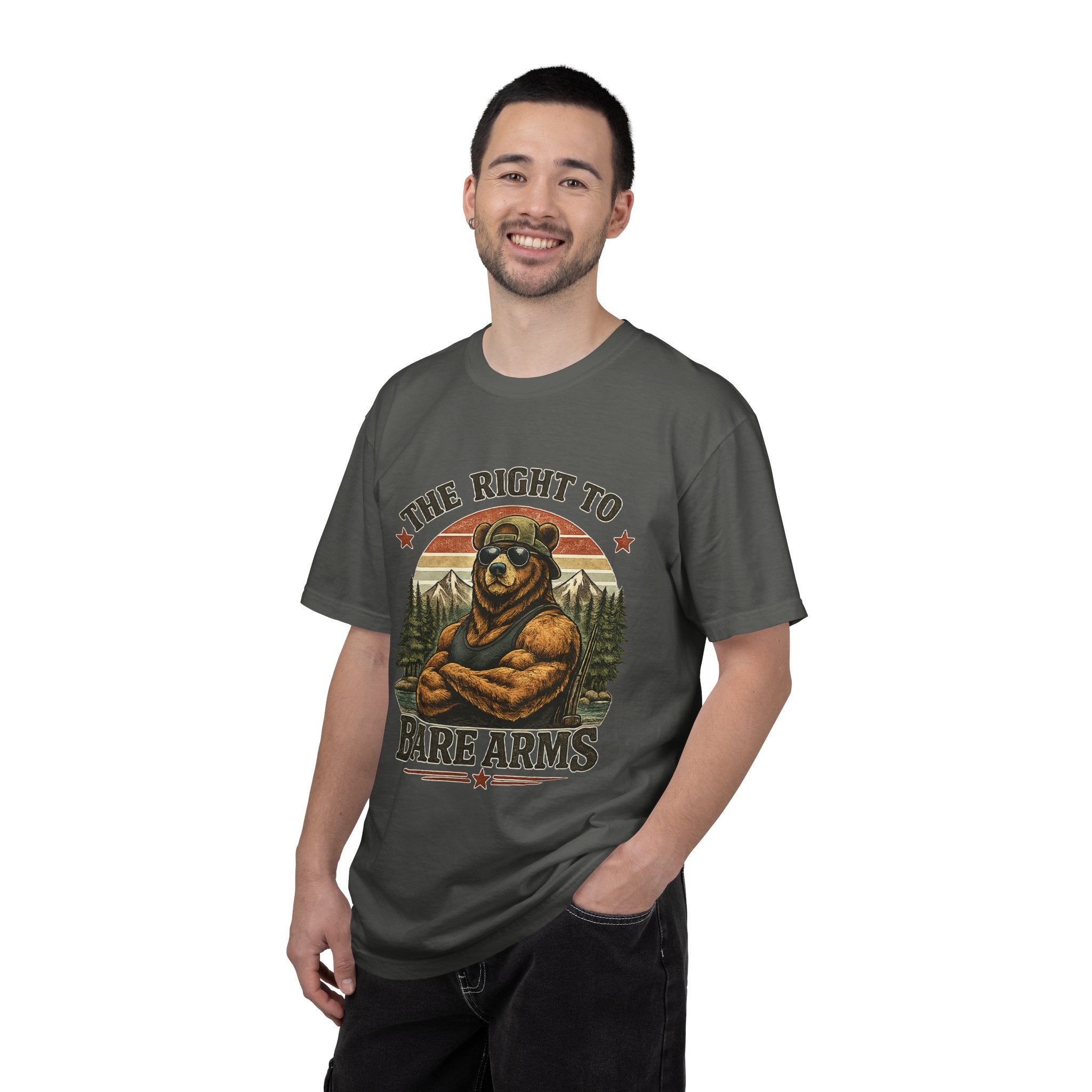 T-Shirt — "The Right to Bare Arms" Bear Graphic Tee