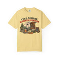 Tiny Camper T-Shirt — “Tiny Camper, Maximum Comfort” Retro Camping Tee