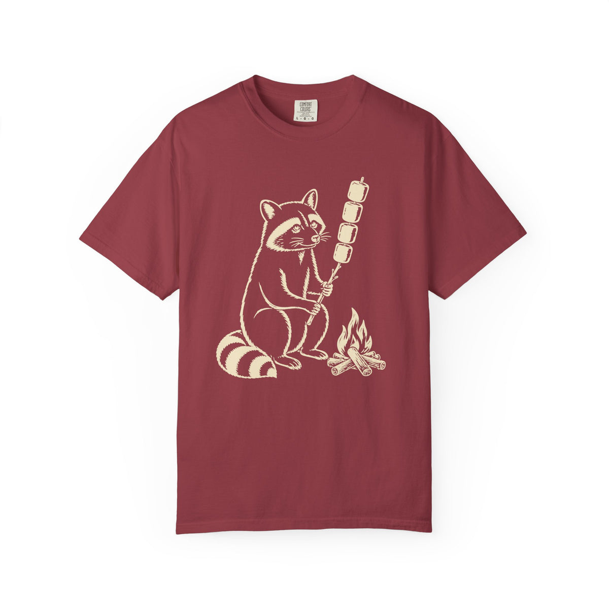 Raccoon Campfire T-Shirt — Marshmallow Roasting Graphic Tee
