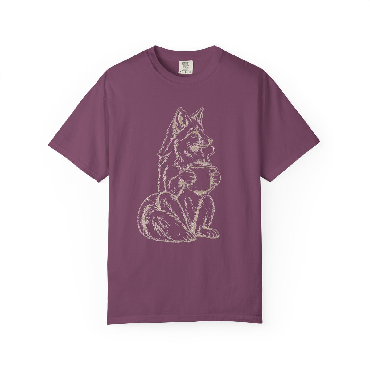 Wolf Holding Heart T‑Shirt — Cute Rustic Animal Love Tee