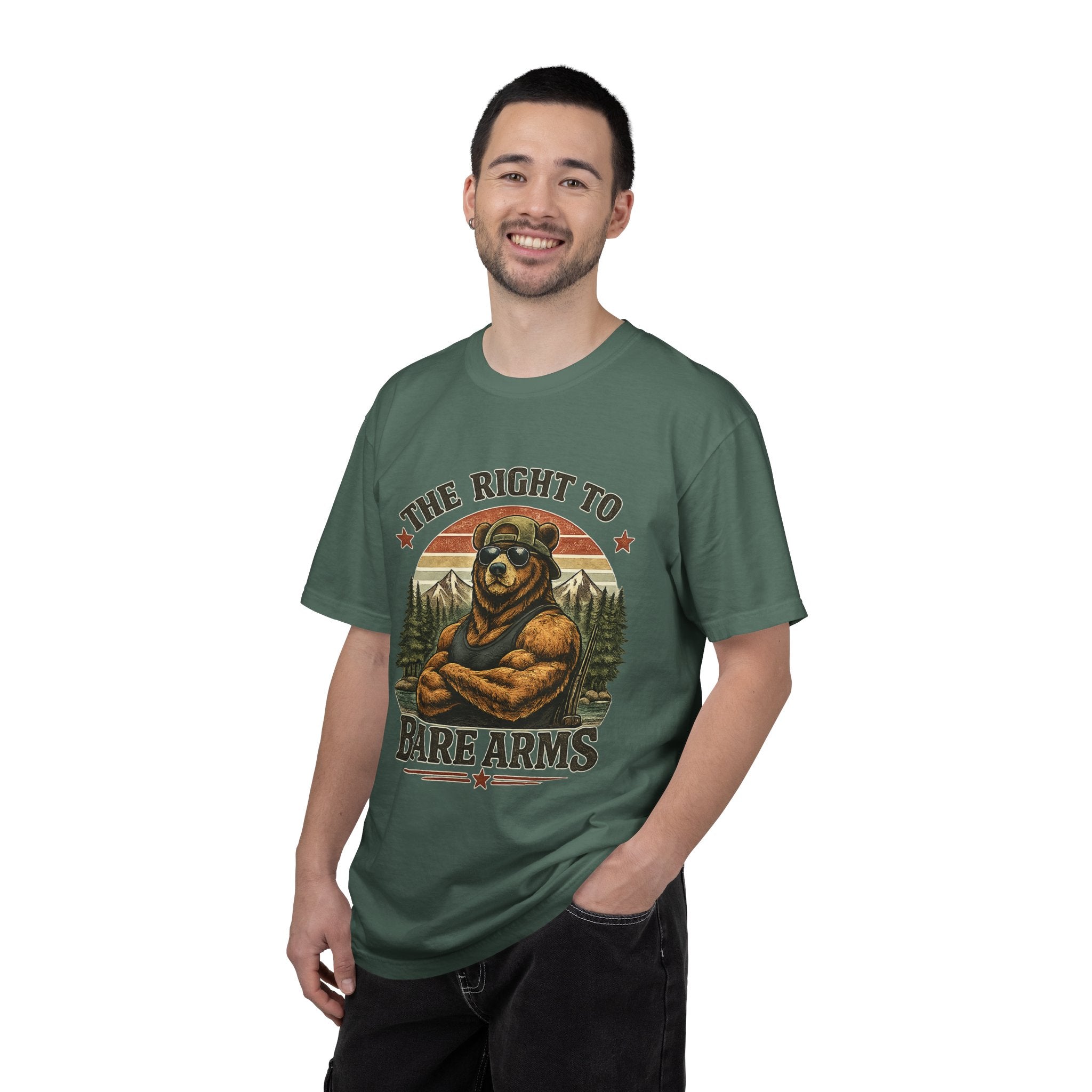 T-Shirt — "The Right to Bare Arms" Bear Graphic Tee