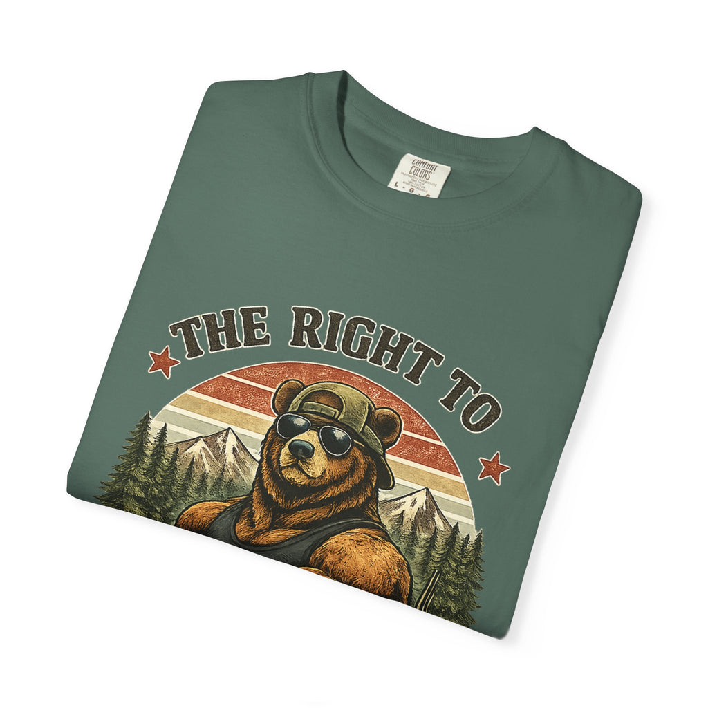 T-Shirt — "The Right to Bare Arms" Bear Graphic Tee