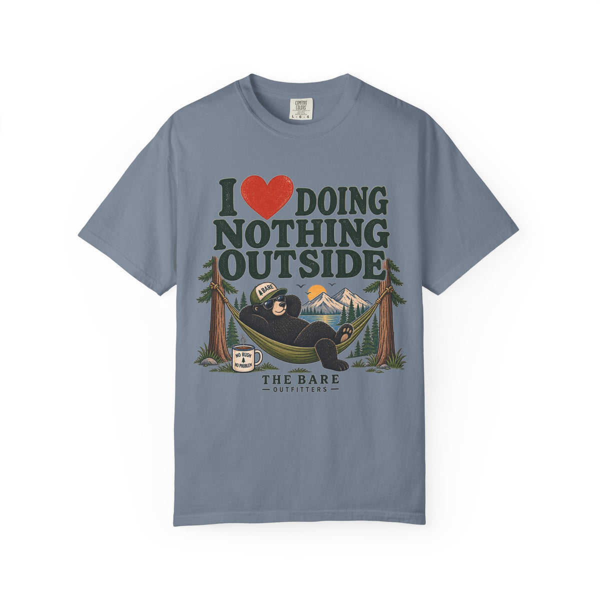I  Doing Nothing Outside T-Shirt — Relaxed Bear Outdoors Graphic Tee