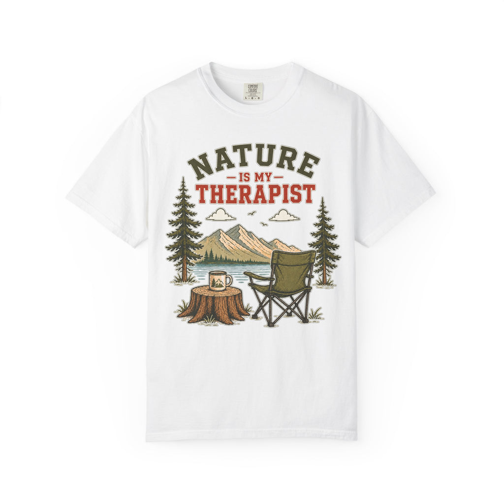 Nature Is My Therapist T-Shirt — Camping Outdoors Graphic Tee