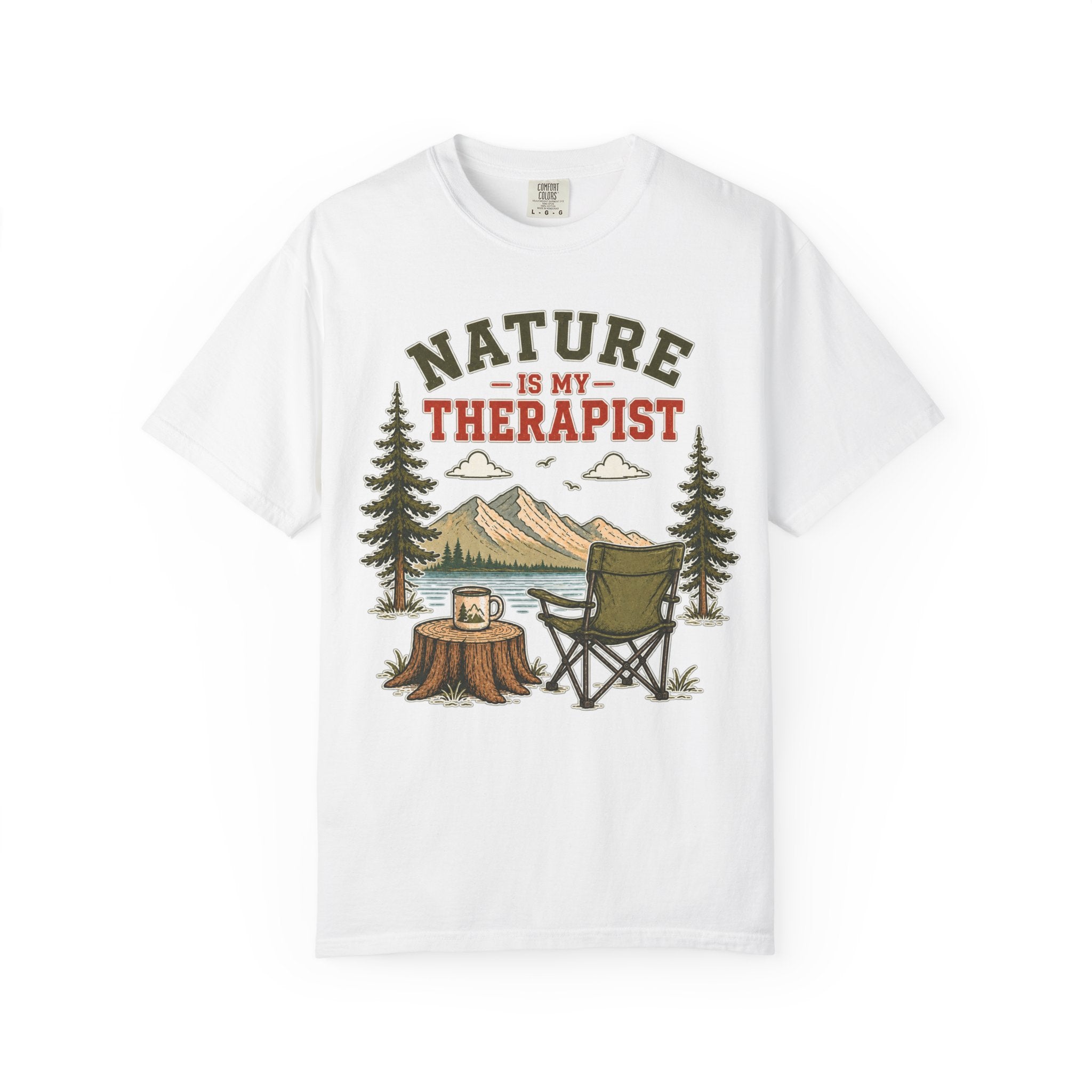 Nature Is My Therapist T-Shirt — Camping Outdoors Graphic Tee
