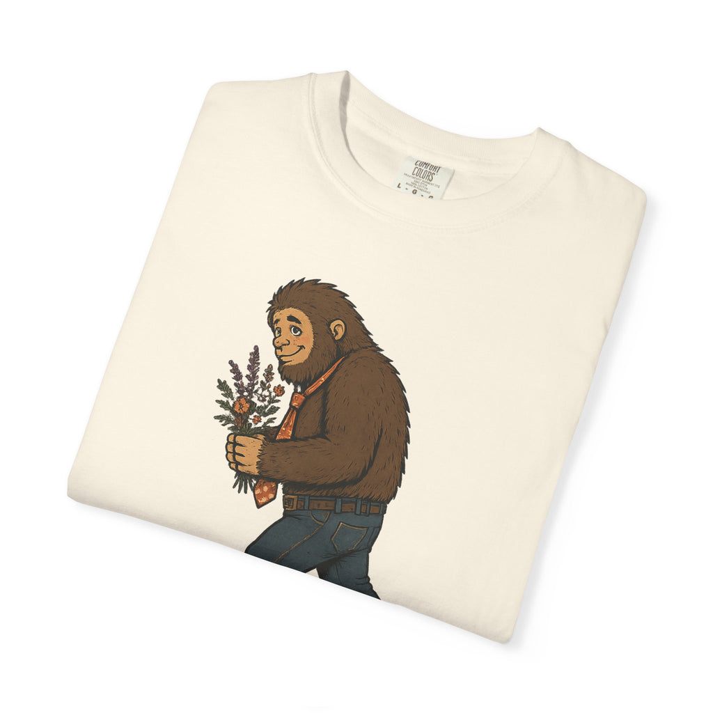 Sasquatch Bouquet T-Shirt — Cute Bigfoot Illustration Tee