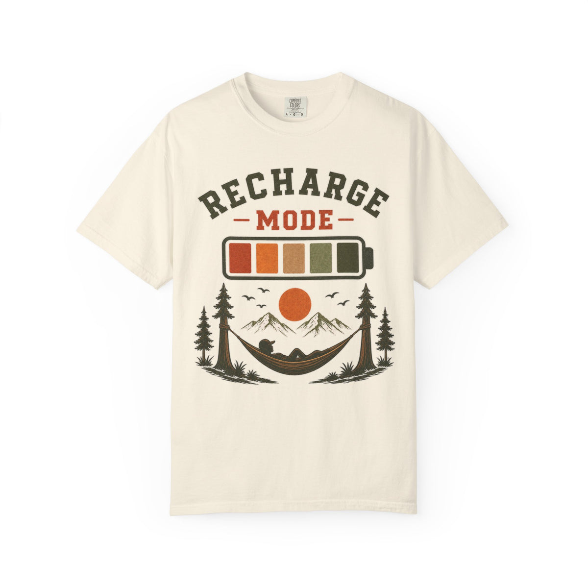 Recharge Mode T-Shirt — Adventure Camping Graphic Tee